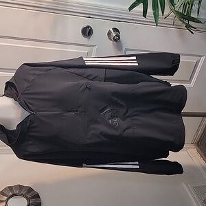 adidas Men's Lightweight Athletics 1/2 Zip Woven Shell Jacket Black Size Large